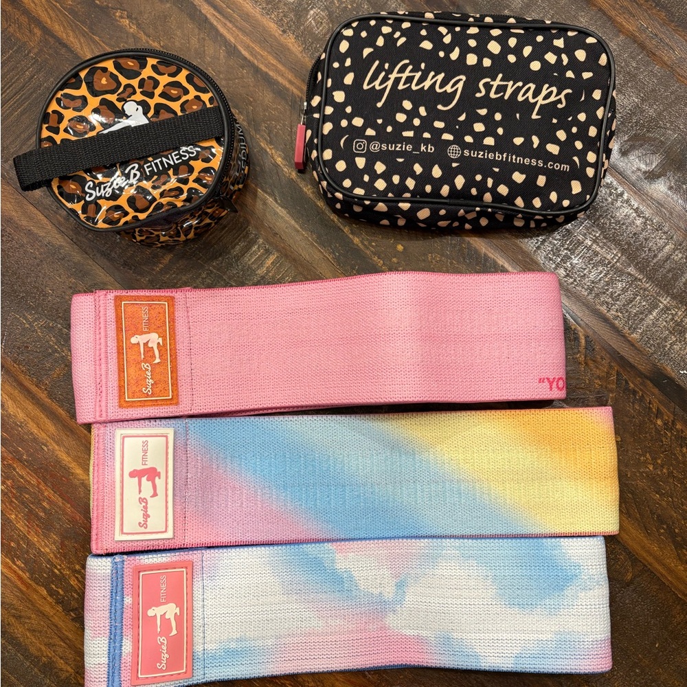 Women's Lifting Straps Set - Pink, Blue, Multicolor